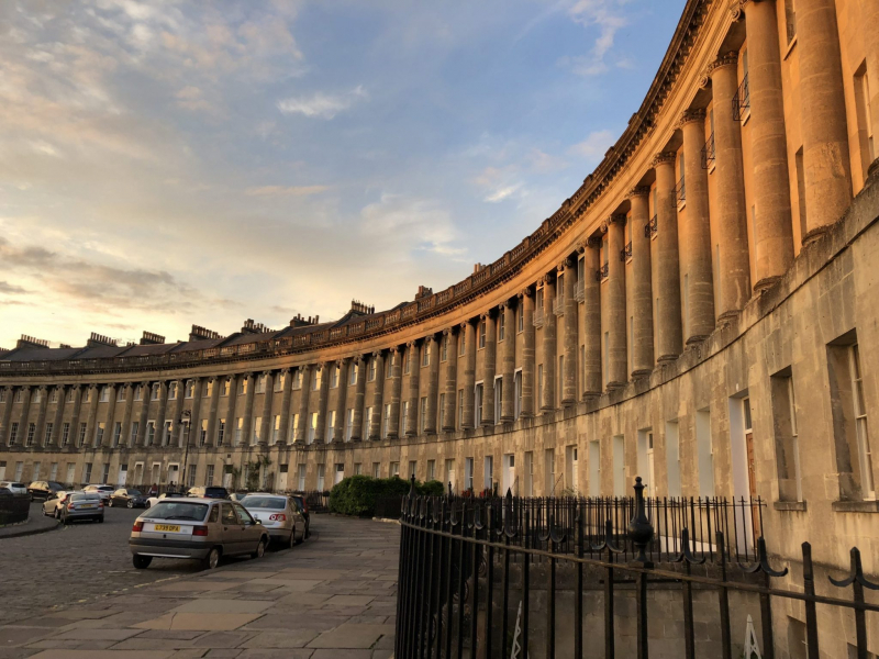 The Royal Crescent at sunset