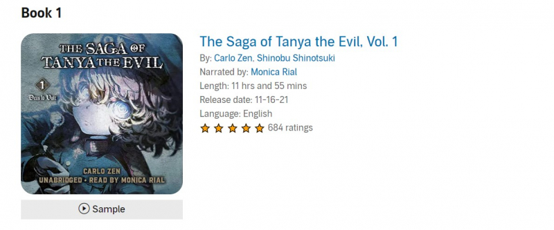 Screenshot via https://www.audible.com/series/The-Saga-of-Tanya-the-Evil-Audiobooks/B09JJNG51B