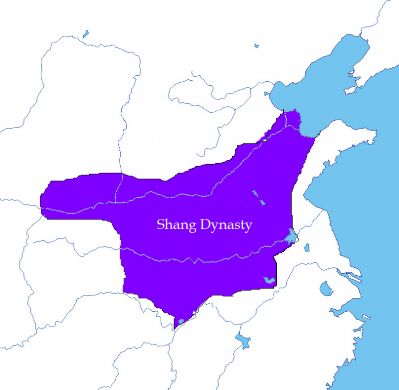 The Shang dynasty's territory - Photo: izzystarsblog.wordpress.com