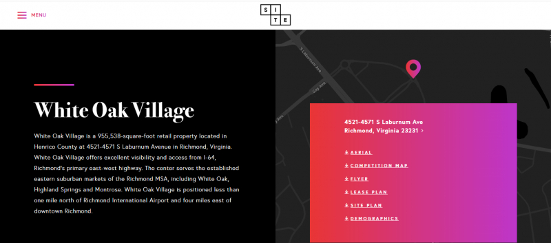 Screenshot via sitecenters.com/properties/white-oak-village
