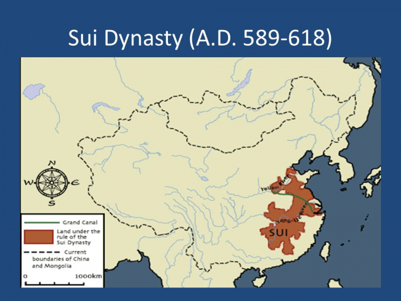 The Sui Dynasty's territory - Photo: slideplayer.com
