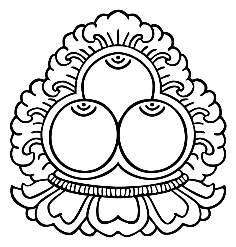 Photo by https://commons.wikimedia.org/wiki/File:Three_Jewels_symbol_B%26W.svg