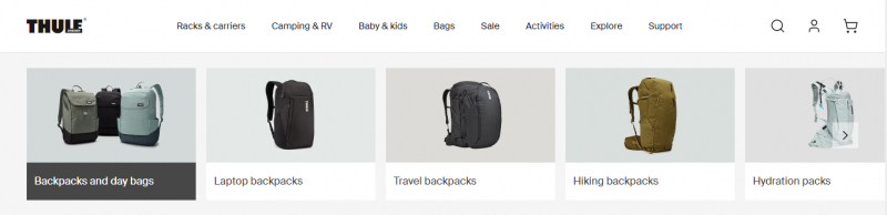 Screenshot of https://www.thule.com/en-us/backpacks