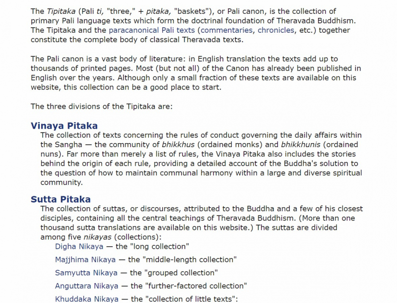 Screenshot of https://www.accesstoinsight.org/tipitaka/