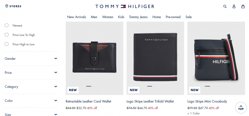 Screenshot of https://usa.tommy.com/en/men/shoes-accessories/bags-wallets