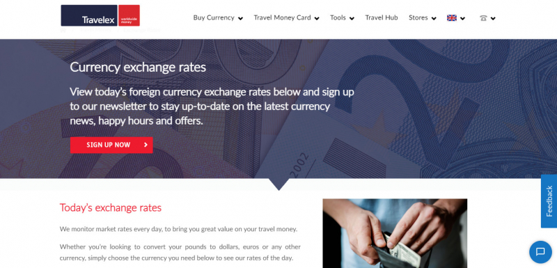 Screenshot of https://www.travelex.co.uk/currency/exchange-rates