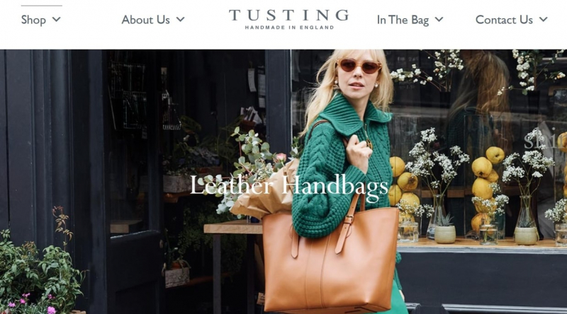 Screenshot on https://www.tusting.co.uk/product-category/handbags/