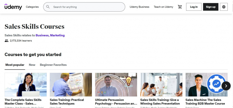 Screenshot of https://www.udemy.com/topic/sales-skills/