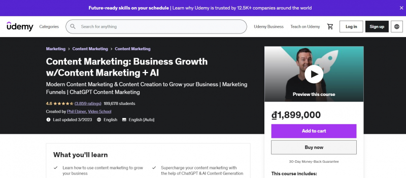 Screenshot of https://www.udemy.com/course/content-marketing-for-beginners/