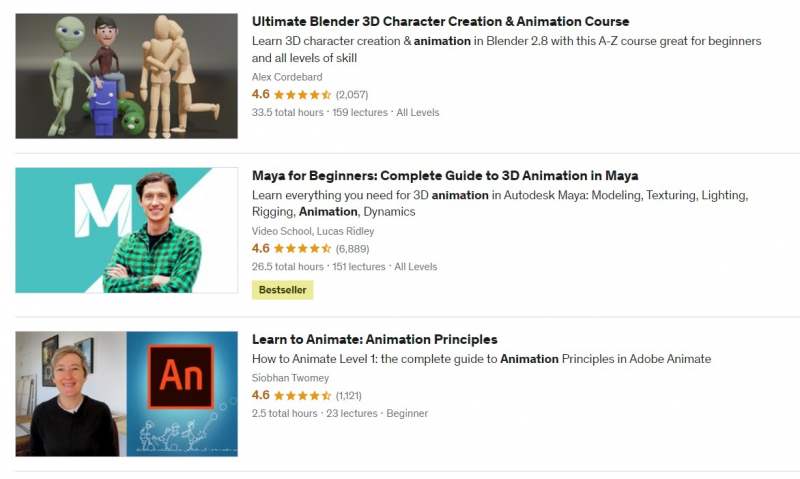 Animation Courses on Udemy