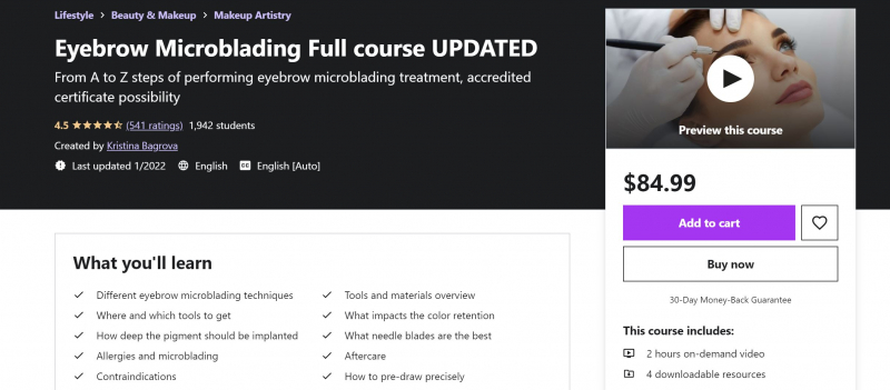 Udemy: Eyebrow Microblading Full Course