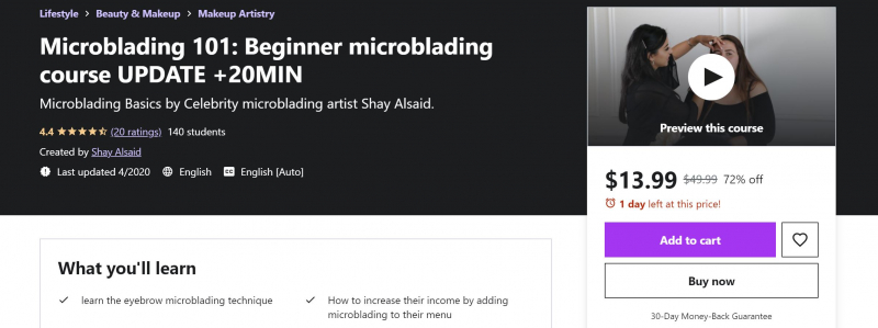 Udemy: Microblading 101: Beginner Microblading Course