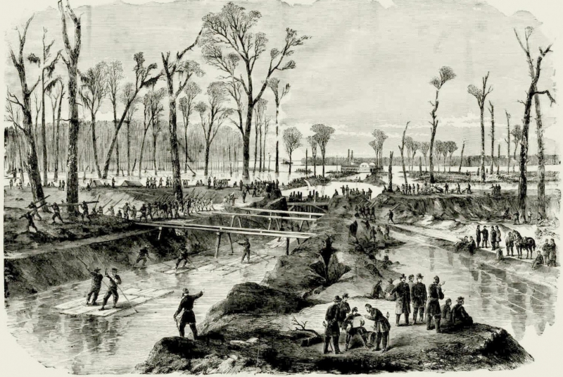 American Army working by the Mississippi River - National Park Service