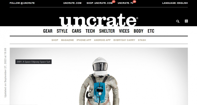Screenshot of https://uncrate.com/
