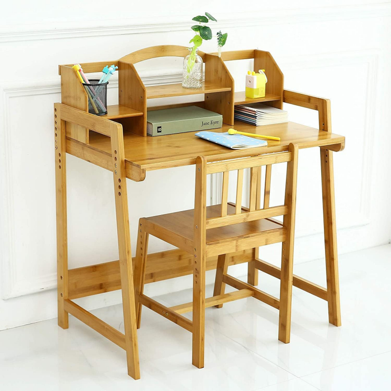 Unicoo Bamboo Height Adjustable Kids Desk and Chair Set. Photo: pinterest.com