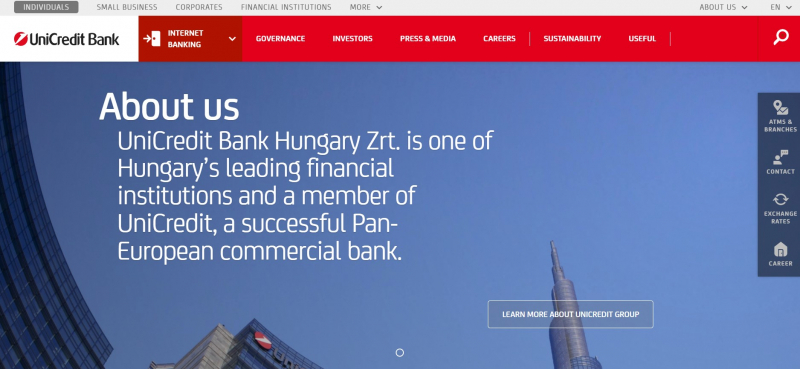 Screenshot of https://www.unicreditbank.hu/