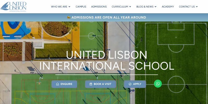 Screenshot of https://www.unitedlisbon.school/