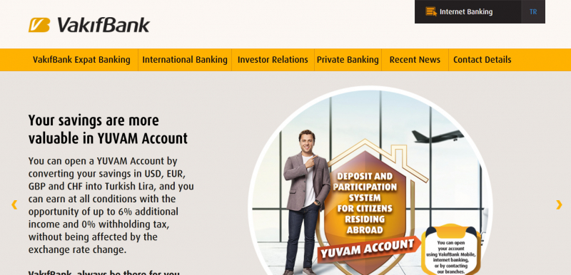 Screenshot of https://www.vakifbank.com.tr/