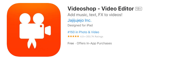 Screenshot of https://apps.apple.com/app/videoshop-video-editor/id615563599?platform=iphone