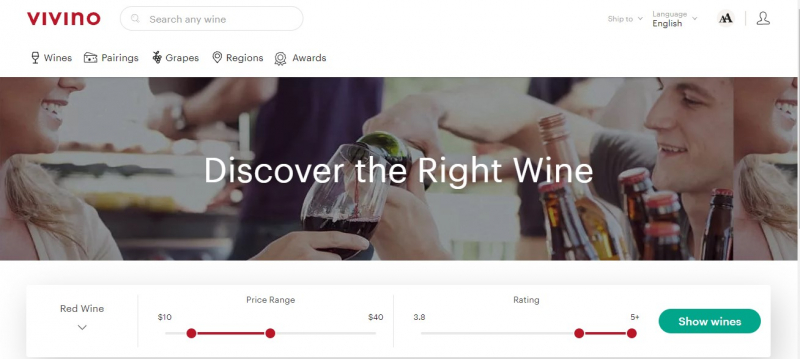 Vivino uses community-sourced data to personalize wine recommendations - Screenshot photo