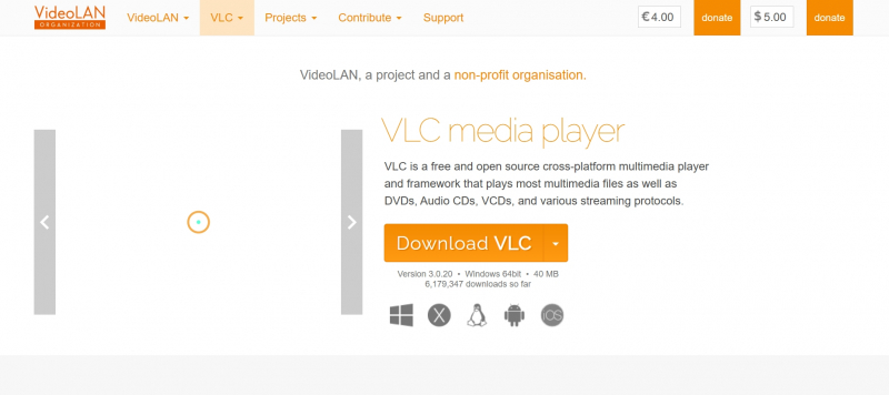 Screenshot via https://www.videolan.org/vlc/