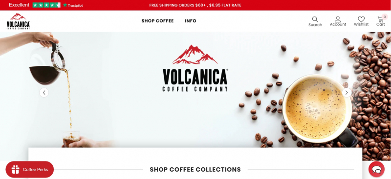 Screenshot of https://volcanicacoffee.com/