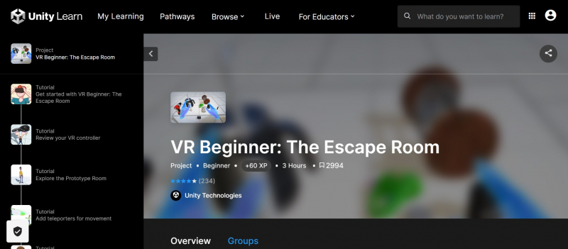 VR Beginner: The Escape Room - Unity Learn