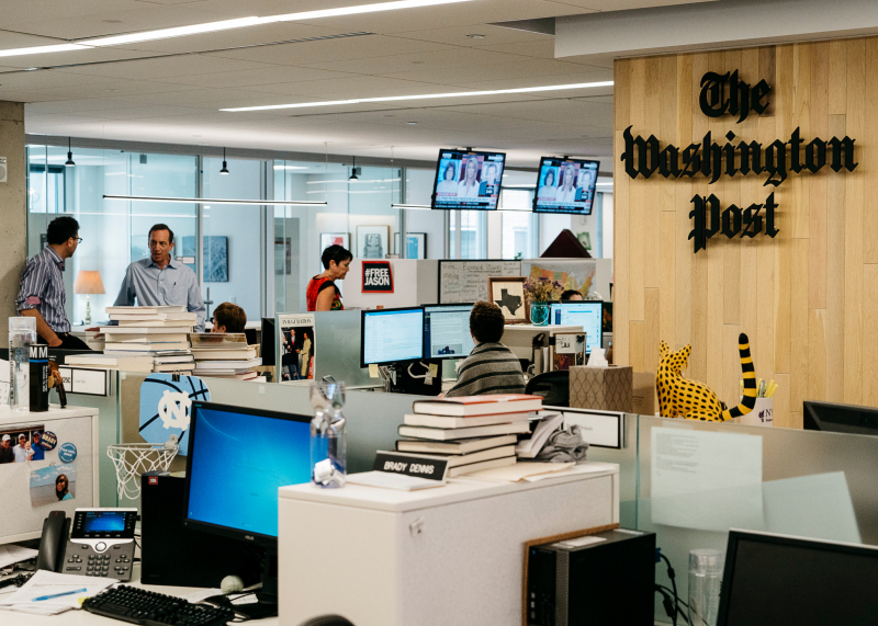 A corner of the Washington Post editorial office. Photo: nytimes