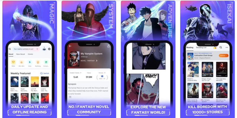 Screenshot of https://apps.apple.com/mk/app/webnovel-fictions-comics/id1234939196?platform=iphone