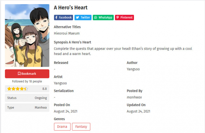 Screenshot of https://manhwax.org/manga/a-heros-heart/ ﻿﻿