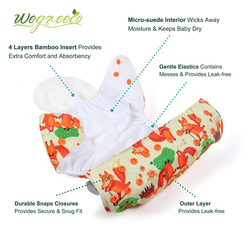 wegreeco Washable Reusable Baby Cloth Pocket Diapers