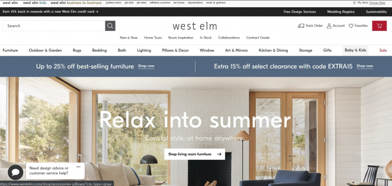Screenshot of https://www.westelm.com/