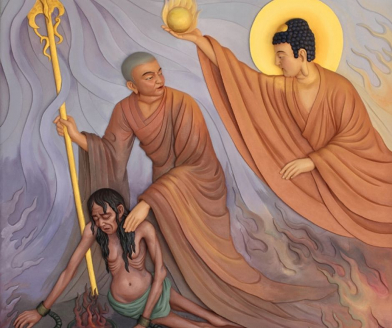 Maudgalyayana Rescuing His Mother -  Lotus Happiness
