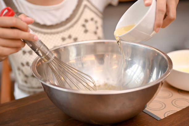 Whisk and season your scrambled eggs prior to adding to the pan