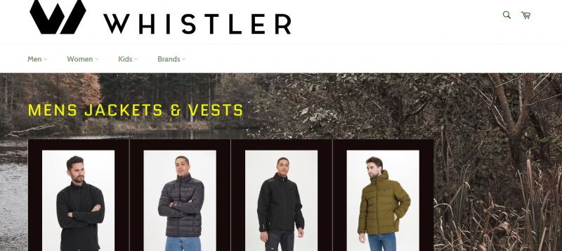 Screenshot of https://www.whistleroutdoors.com.au/collections/mens-outdoor-apparel