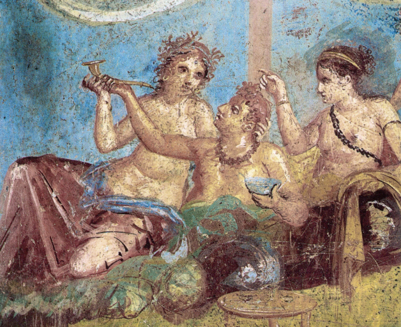 a banquet scene from Pompeii -en.wikipedia.org