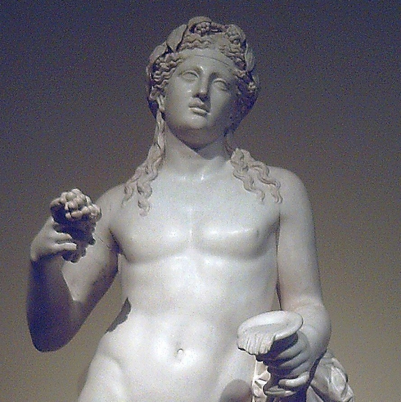 A Roman statue of Bacchus, god of wine -en.wikipedia.org