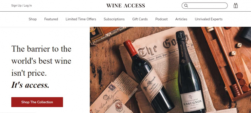 Wine Access gives you a card that gives you access to some of the most exclusive wines and collections from around the world- Screenshot photo