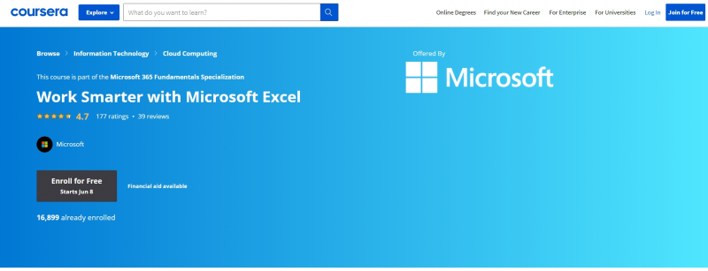 online microsoft excel courses with certificate