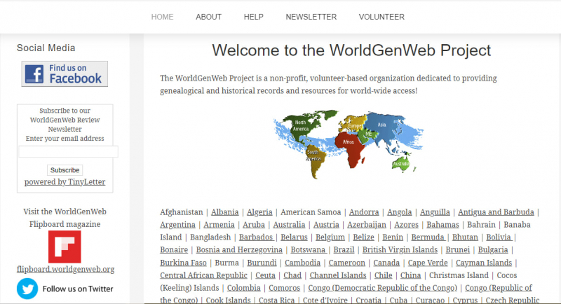 Screenshot of https://www.worldgenweb.org/