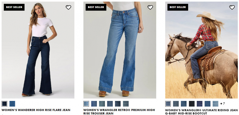 Screenshot of https://www.wrangler.com/shop/women-jeans