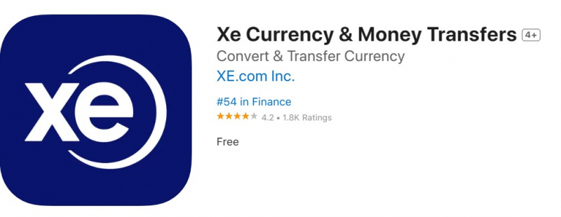 Screenshot of https://apps.apple.com/au/app/xe-currency/id315241195