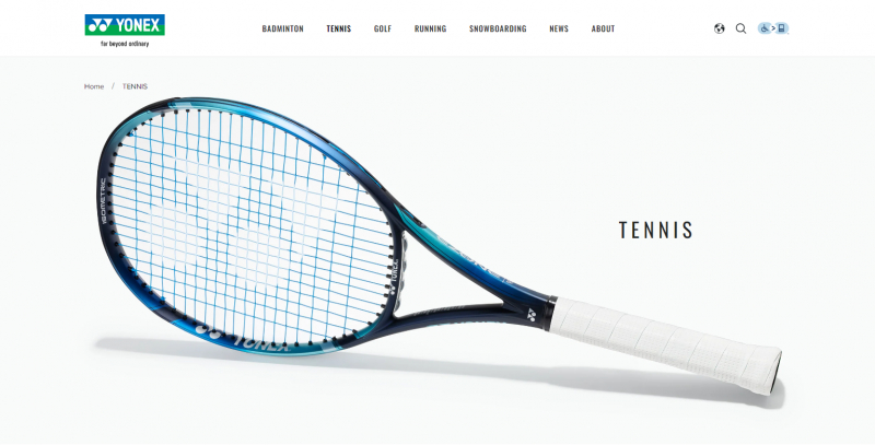 Screenshot via yonex.com/tennis
