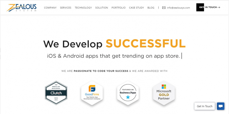 Zealous System is a trusted technical leader in software and web development services - Screenshot photo